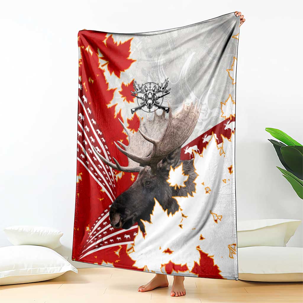 Moose Hunting Blanket Canada Maple Leaf