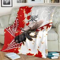 Moose Hunting Blanket Canada Maple Leaf