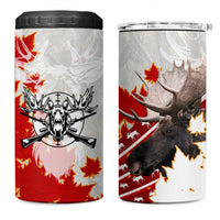 Moose Hunting 4 in 1 Can Cooler Tumbler Canada Maple Leaf