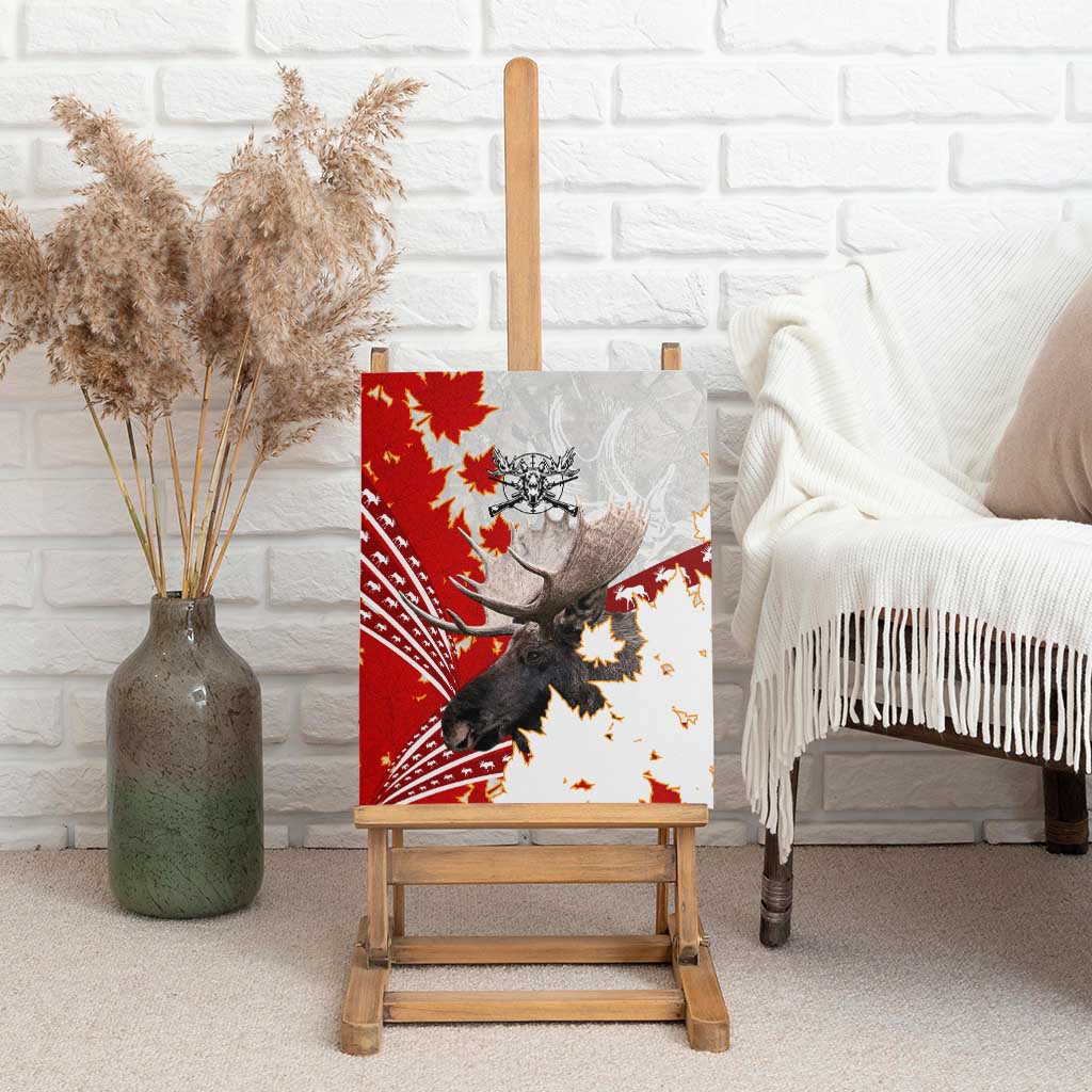 Moose Hunting Canvas Wall Art Canada Maple Leaf