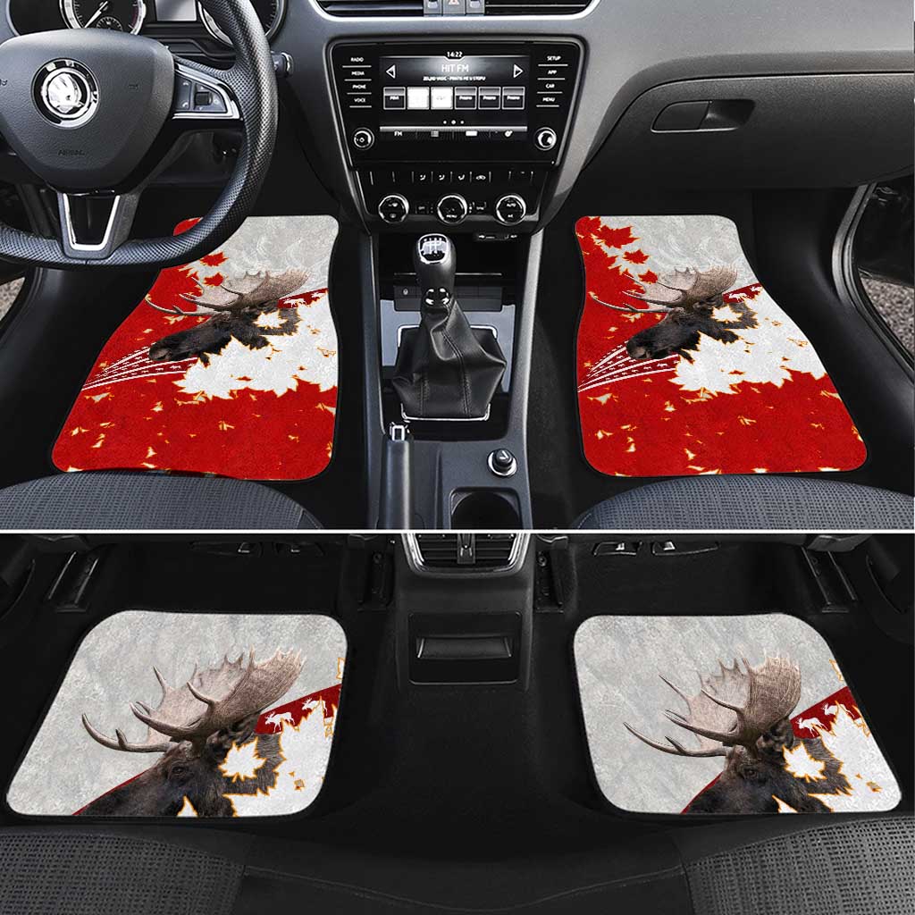 Moose Hunting Car Mats Canada Maple Leaf