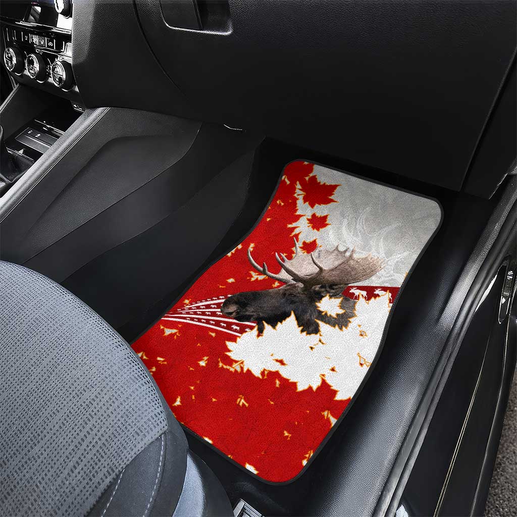 Moose Hunting Car Mats Canada Maple Leaf