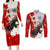 Moose Hunting Couples Matching Long Sleeve Bodycon Dress and Long Sleeve Button Shirt Canada Maple Leaf