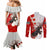 Moose Hunting Couples Matching Mermaid Dress and Long Sleeve Button Shirt Canada Maple Leaf