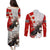 Moose Hunting Couples Matching Puletasi and Long Sleeve Button Shirt Canada Maple Leaf