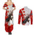 Moose Hunting Couples Matching Summer Maxi Dress and Long Sleeve Button Shirt Canada Maple Leaf