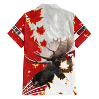 Moose Hunting Family Matching Long Sleeve Bodycon Dress and Hawaiian Shirt Canada Maple Leaf