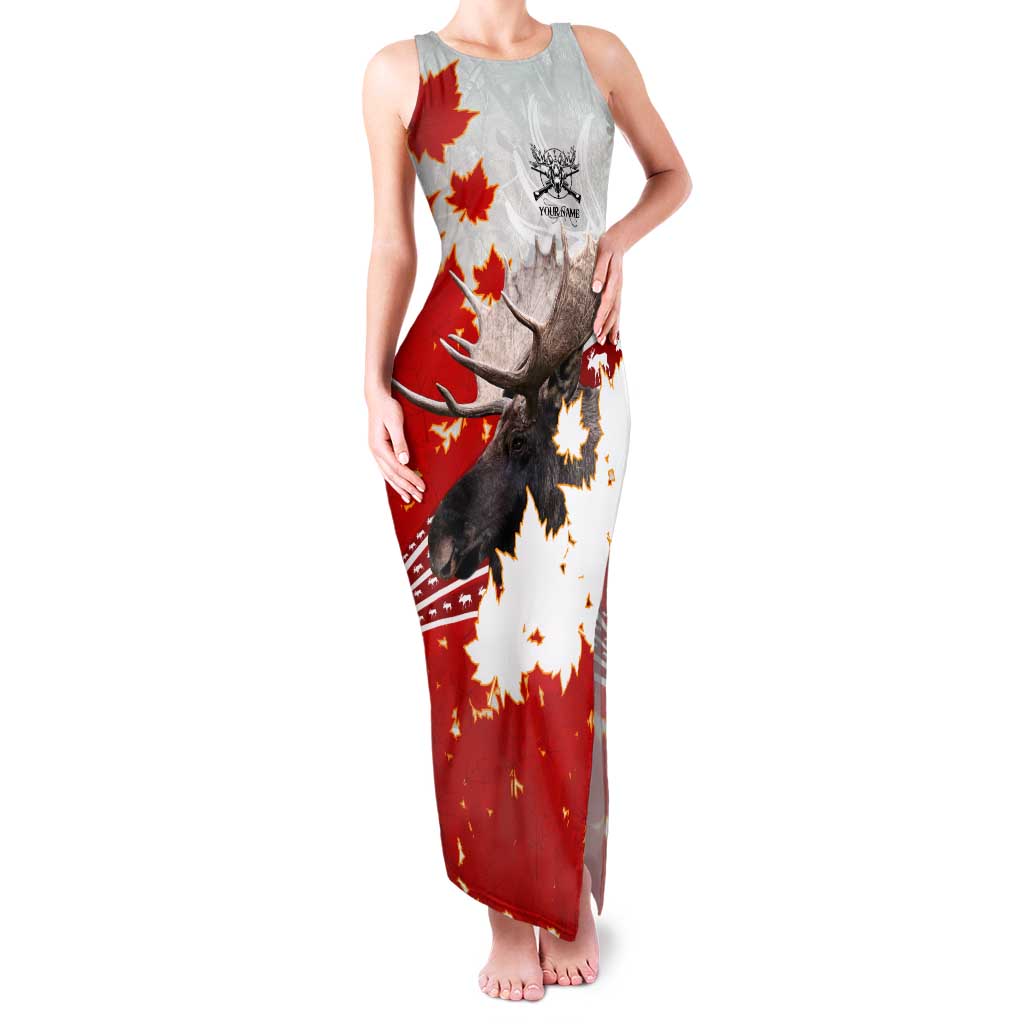 Moose Hunting Family Matching Tank Maxi Dress and Hawaiian Shirt Canada Maple Leaf