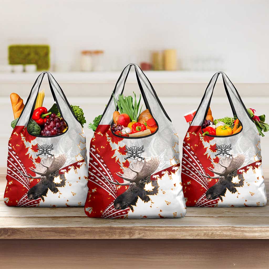Moose Hunting Grocery Bag Canada Maple Leaf