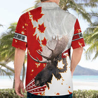 Moose Hunting Hawaiian Shirt Canada Maple Leaf