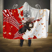 Moose Hunting Hooded Blanket Canada Maple Leaf