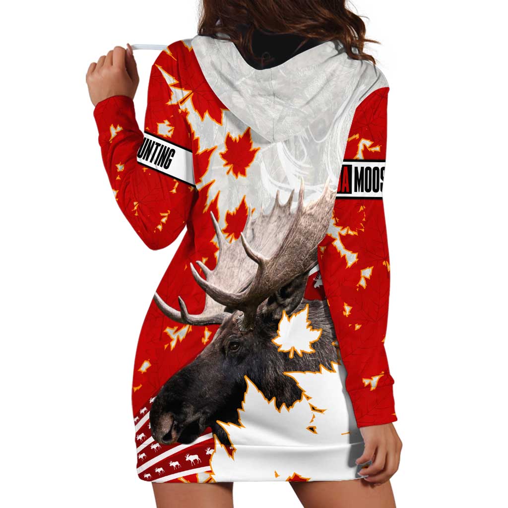 Moose Hunting Hoodie Dress Canada Maple Leaf