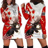 Moose Hunting Hoodie Dress Canada Maple Leaf