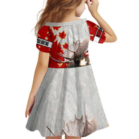 Moose Hunting Kid Short Sleeve Dress Canada Maple Leaf