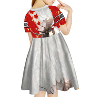 Moose Hunting Kid Short Sleeve Dress Canada Maple Leaf