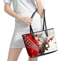 Moose Hunting Leather Tote Bag Canada Maple Leaf