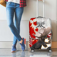 Moose Hunting Luggage Cover Canada Maple Leaf