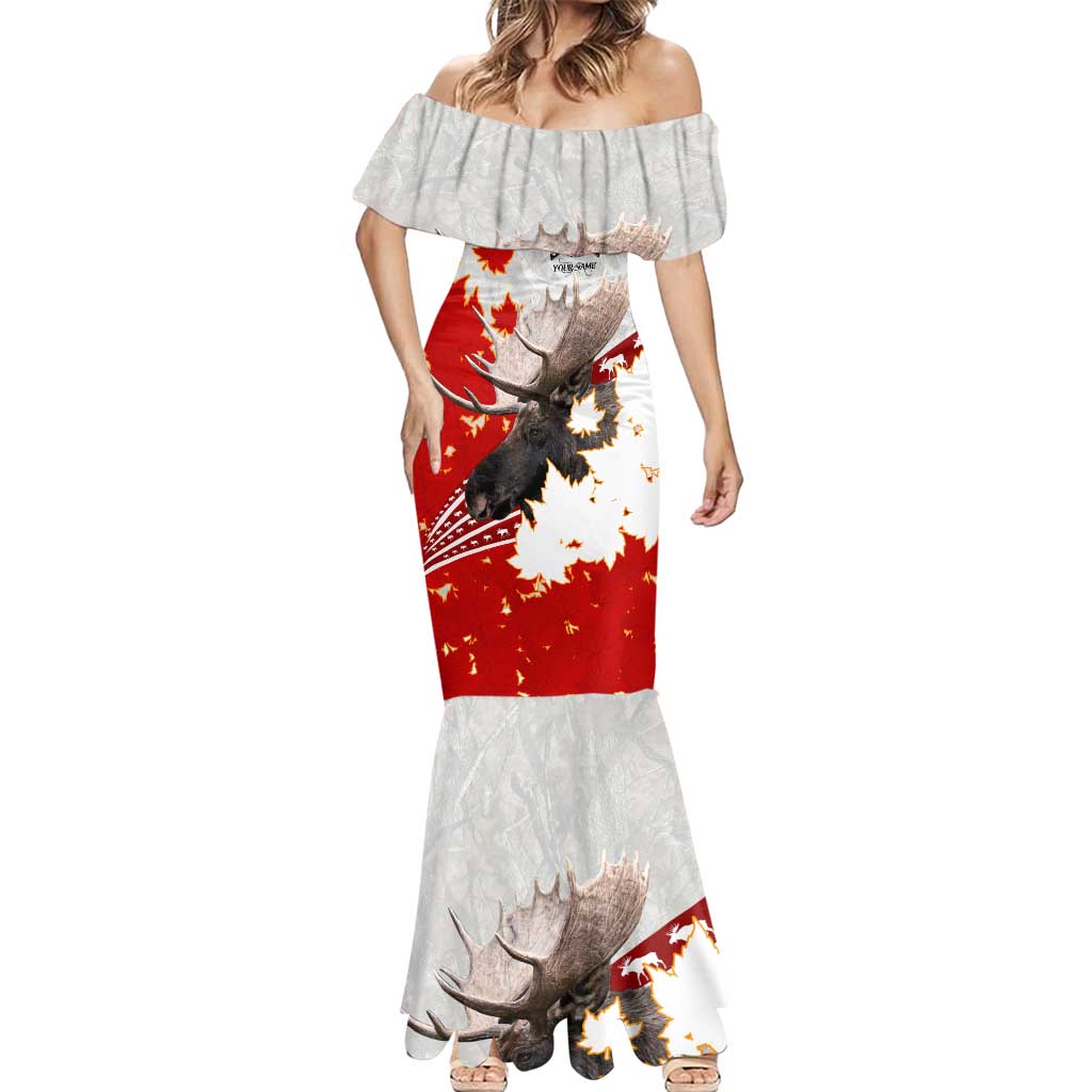 Moose Hunting Mermaid Dress Canada Maple Leaf