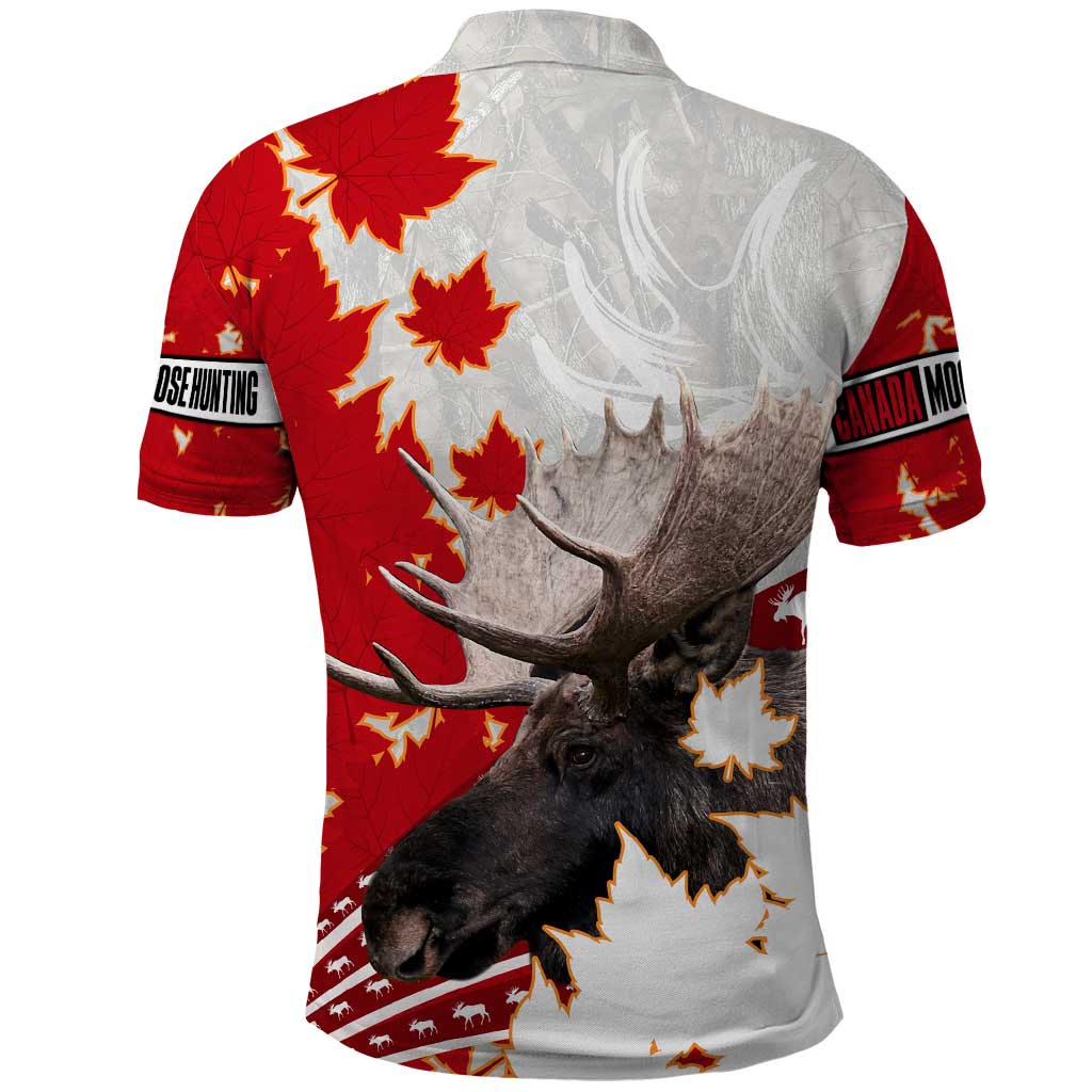 Moose Hunting Polo Shirt Canada Maple Leaf