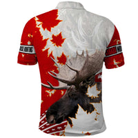 Moose Hunting Polo Shirt Canada Maple Leaf