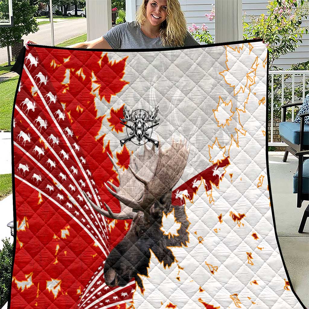 Moose Hunting Quilt Canada Maple Leaf