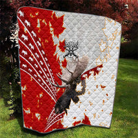 Moose Hunting Quilt Canada Maple Leaf