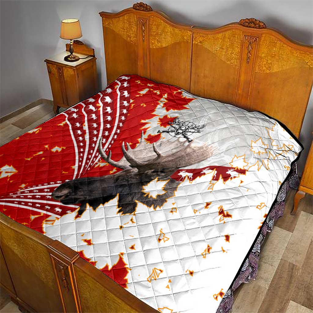 Moose Hunting Quilt Canada Maple Leaf