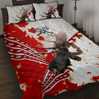 Moose Hunting Quilt Bed Set Canada Maple Leaf