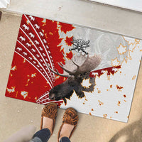 Moose Hunting Rubber Doormat Canada Maple Leaf