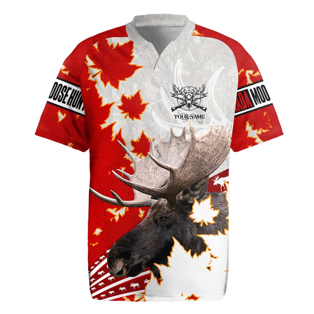 Moose Hunting Rugby Jersey Canada Maple Leaf