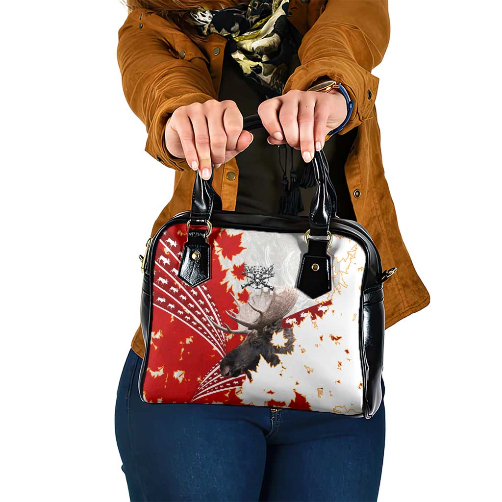 Moose Hunting Shoulder Handbag Canada Maple Leaf