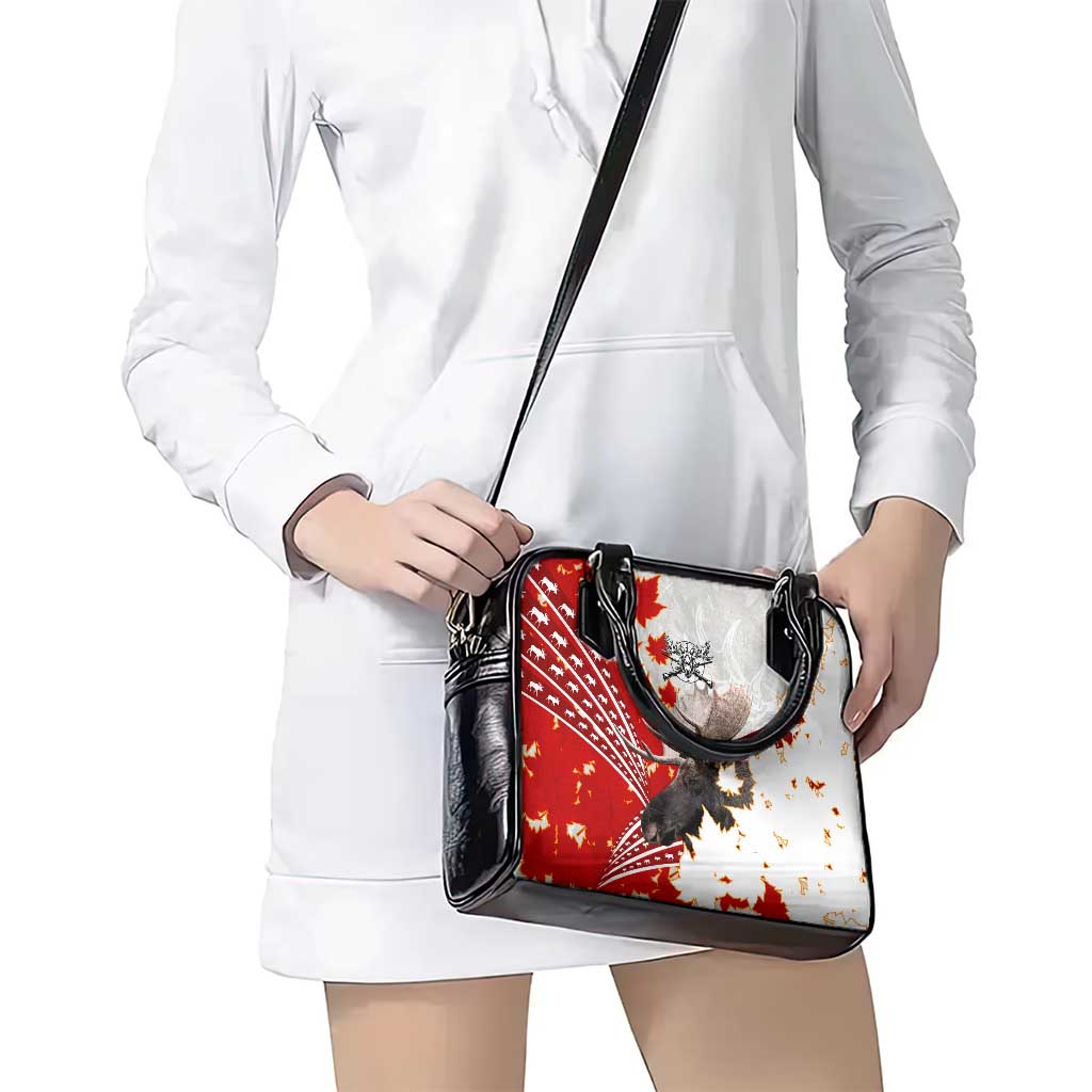 Moose Hunting Shoulder Handbag Canada Maple Leaf