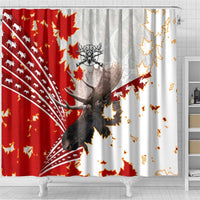 Moose Hunting Shower Curtain Canada Maple Leaf