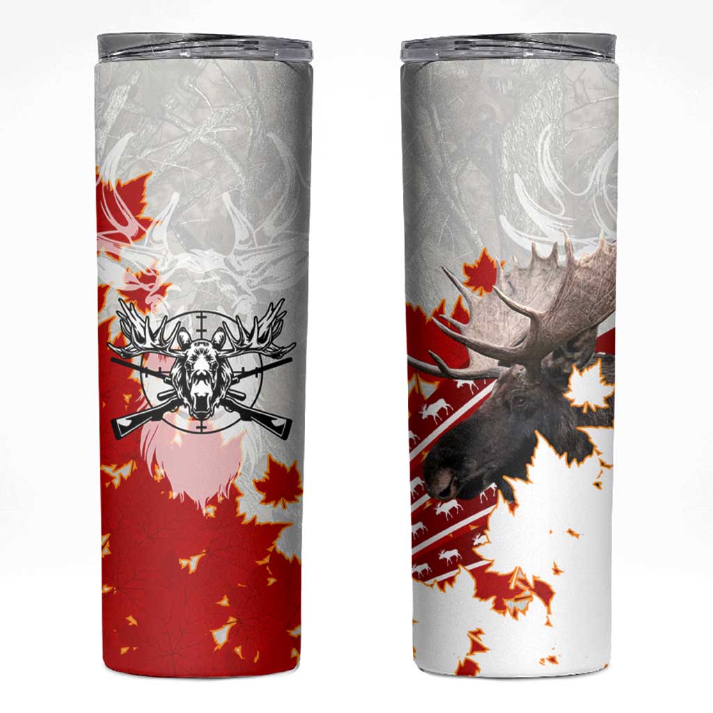 Moose Hunting Skinny Tumbler Canada Maple Leaf
