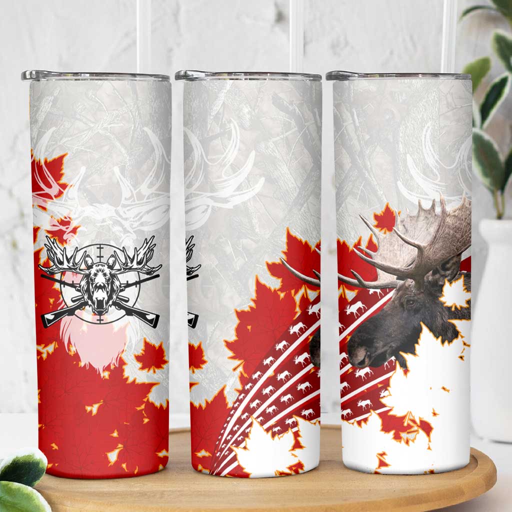 Moose Hunting Skinny Tumbler Canada Maple Leaf