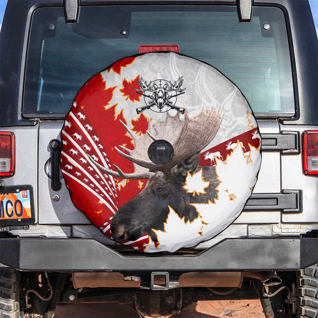 Moose Hunting Spare Tire Cover Canada Maple Leaf
