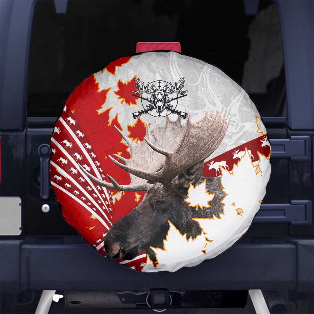 Moose Hunting Spare Tire Cover Canada Maple Leaf
