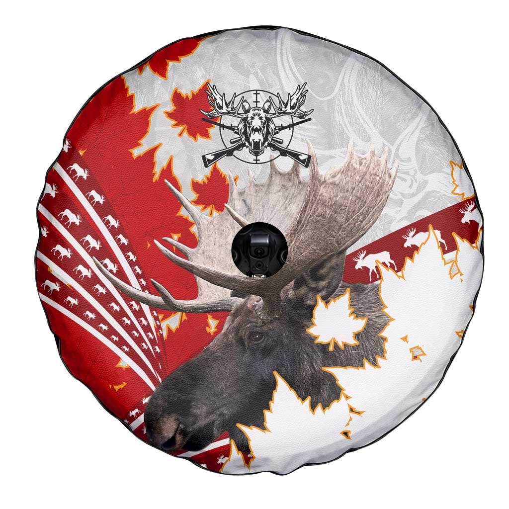 Moose Hunting Spare Tire Cover Canada Maple Leaf