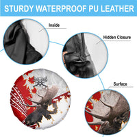 Moose Hunting Spare Tire Cover Canada Maple Leaf