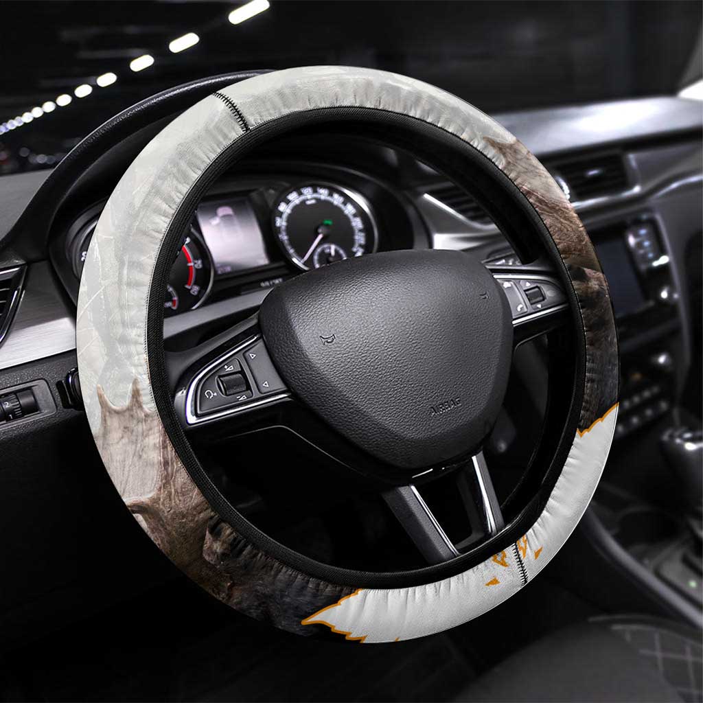 Moose Hunting Steering Wheel Cover Canada Maple Leaf
