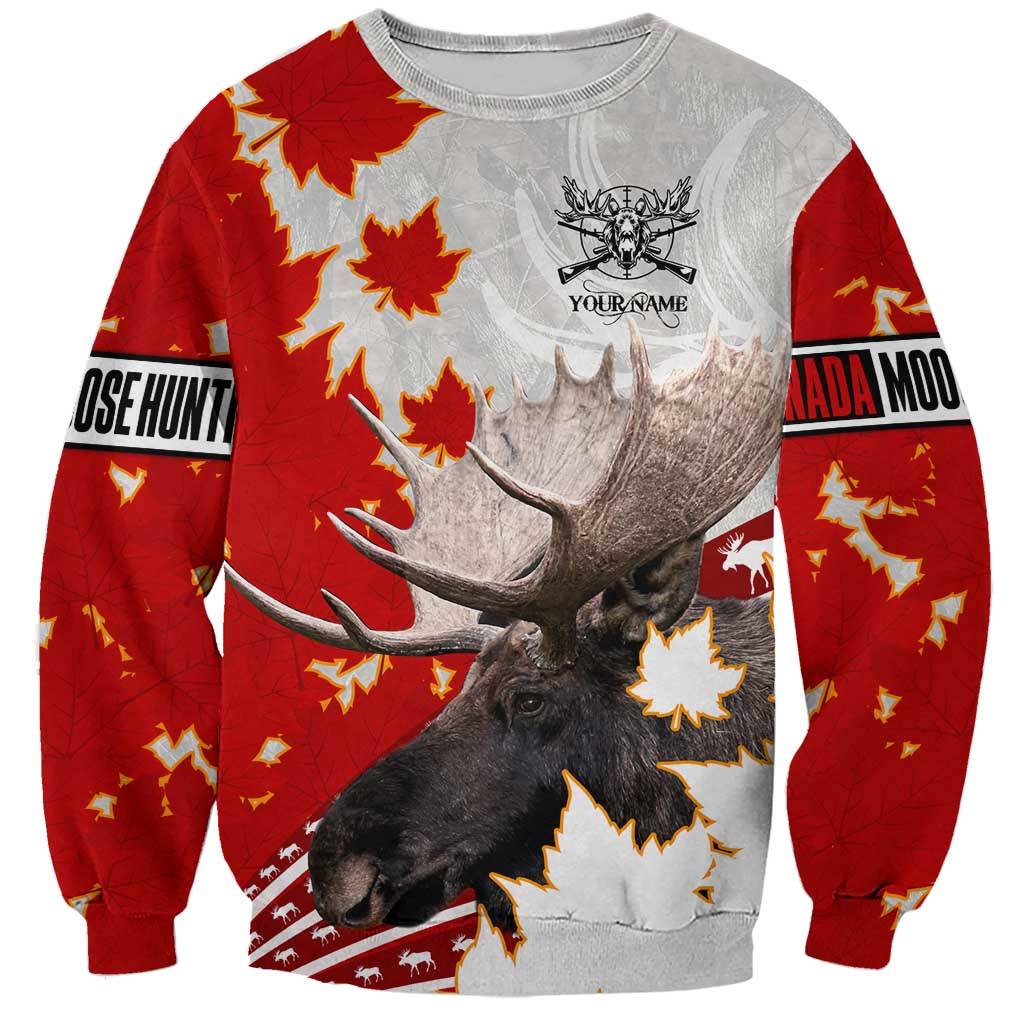 Moose Hunting Sweatshirt Canada Maple Leaf
