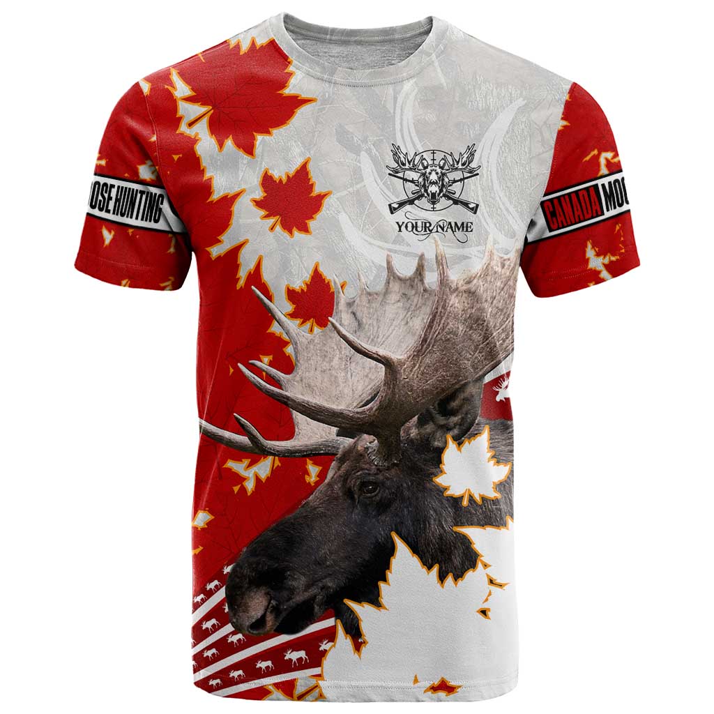 Moose Hunting T Shirt Canada Maple Leaf