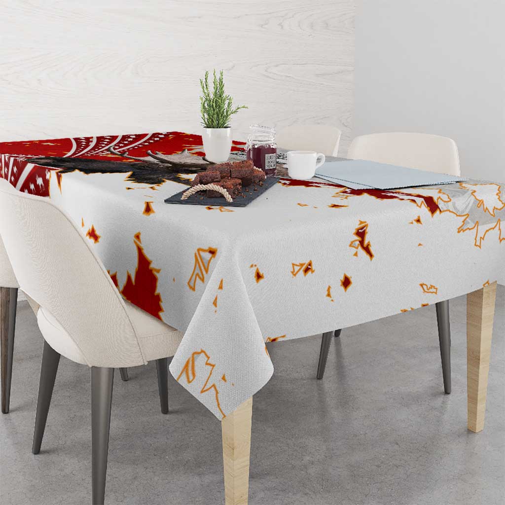 Moose Hunting Tablecloth Canada Maple Leaf
