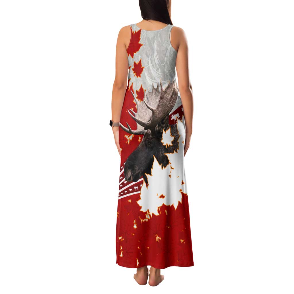 Moose Hunting Tank Maxi Dress Canada Maple Leaf