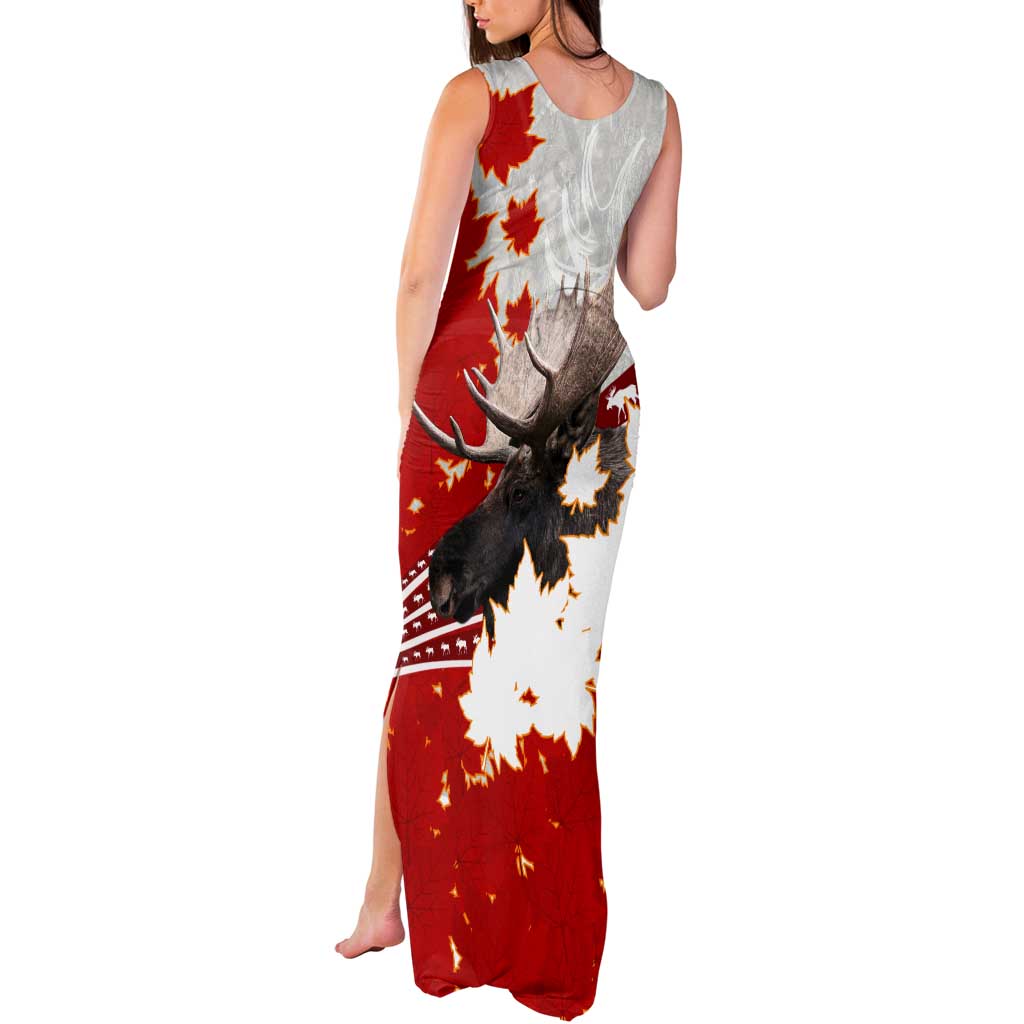 Moose Hunting Tank Maxi Dress Canada Maple Leaf
