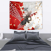 Moose Hunting Tapestry Canada Maple Leaf