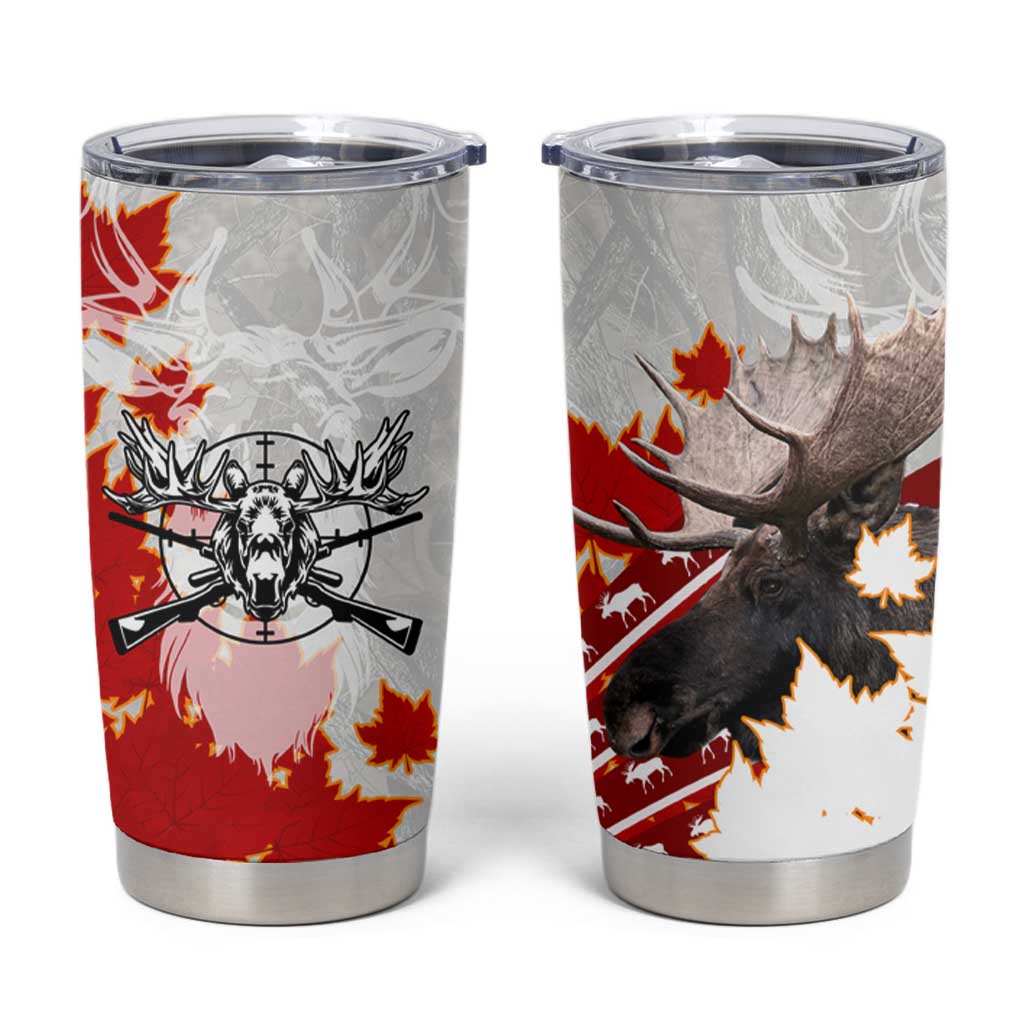 Moose Hunting Tumbler Cup Canada Maple Leaf