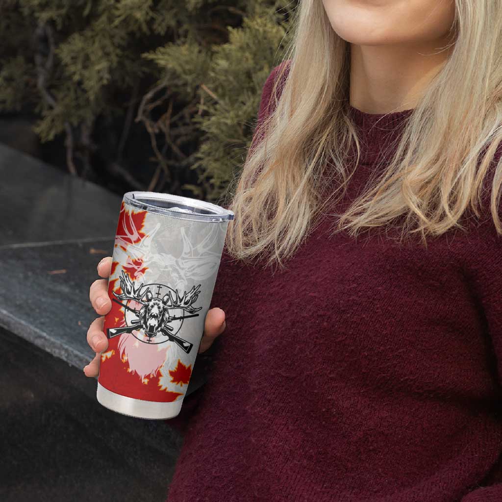 Moose Hunting Tumbler Cup Canada Maple Leaf