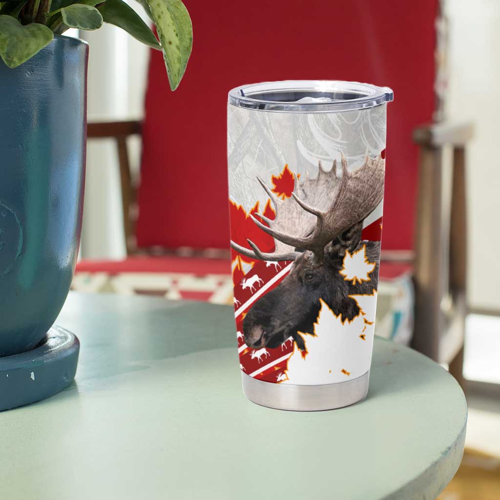 Moose Hunting Tumbler Cup Canada Maple Leaf