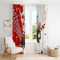 Moose Hunting Window Curtain Canada Maple Leaf
